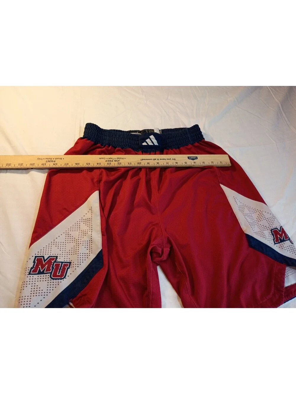 Adidas Maroon and Navy Basketball Shorts with MU Logo